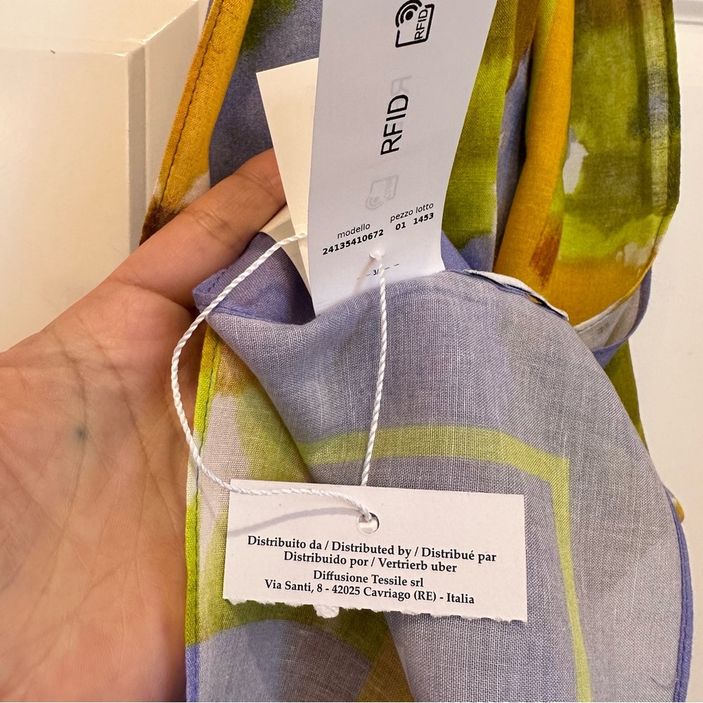 NWOT Marella by Max Mara Cotton Blend Shawl Scarf Size: 120cm* 120cm Spring - Picture 11 of 15